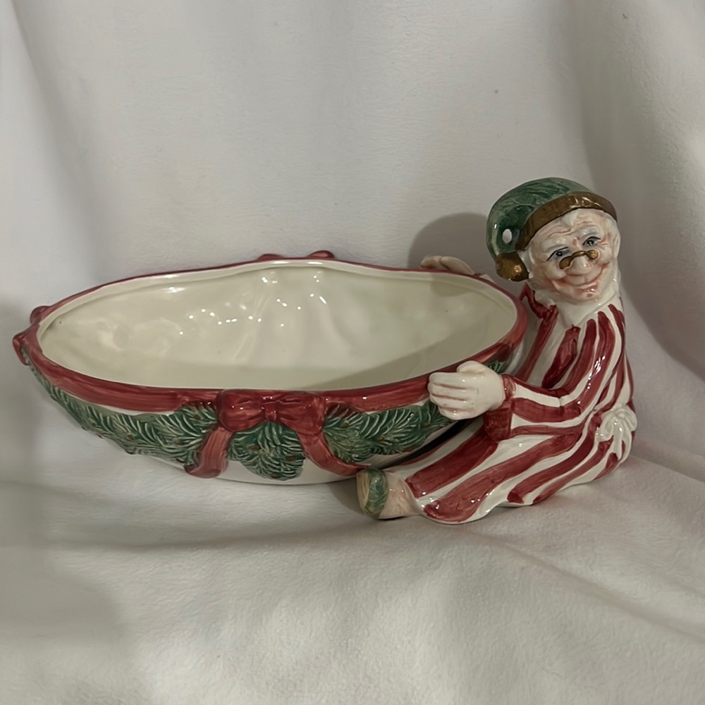 Fitz & Floyd “Christmas Carol Scrooge” tidbit server 1993